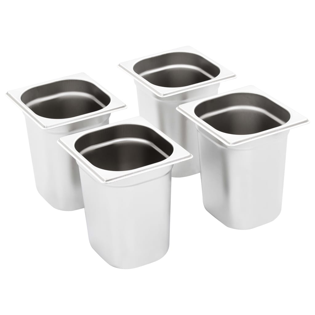 VidaXL Gastronormbakken 8 st GN 1 6 200 mm roestvrij staal
