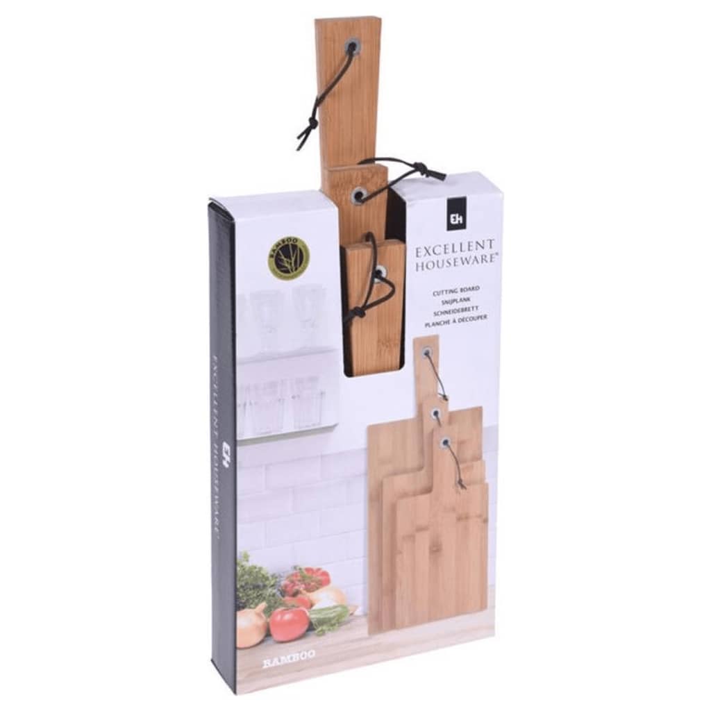 Excellent Houseware Houseware 3-delige Snijplankenset bamboe