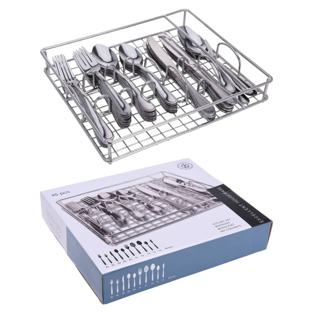 Excellent Houseware Houseware 45-delige Bestekset roestvrij staal