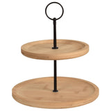 Excellent Houseware Houseware Etagère 2-laags rond 16,5 21,5 cm bamboe