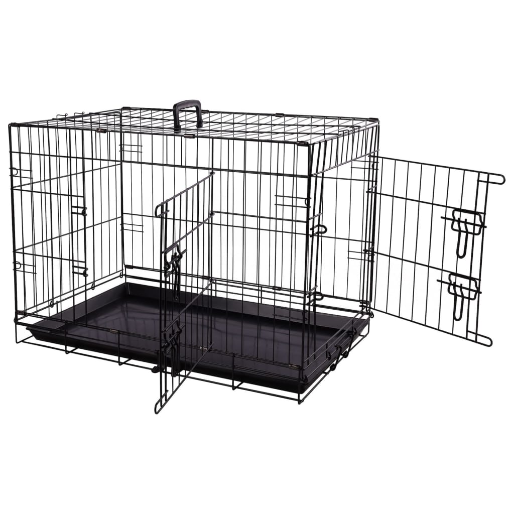 FLAMINGO FLAMINGO Draadkooi Mezo met schuifdeur M 47x77x55 cm zwart