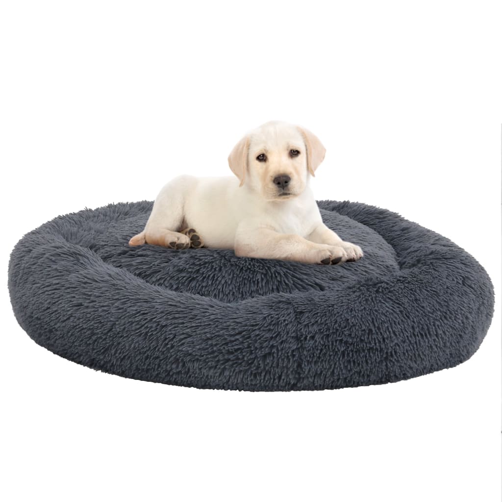 VidaXL Honden- kattenkussen wasbaar 90x90x16 cm pluche donkergrijs