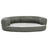 VidaXL Hondenbed ergonomisch linnenlook 75x53 cm fleece grijs