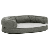 VidaXL Hondenbed ergonomisch linnenlook 75x53 cm fleece grijs
