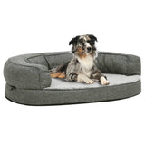 VidaXL Hondenbed ergonomisch linnenlook 75x53 cm fleece grijs