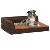 VidaXL Hondenbed ergonomisch linnenlook 75x53 cm fleece bruin