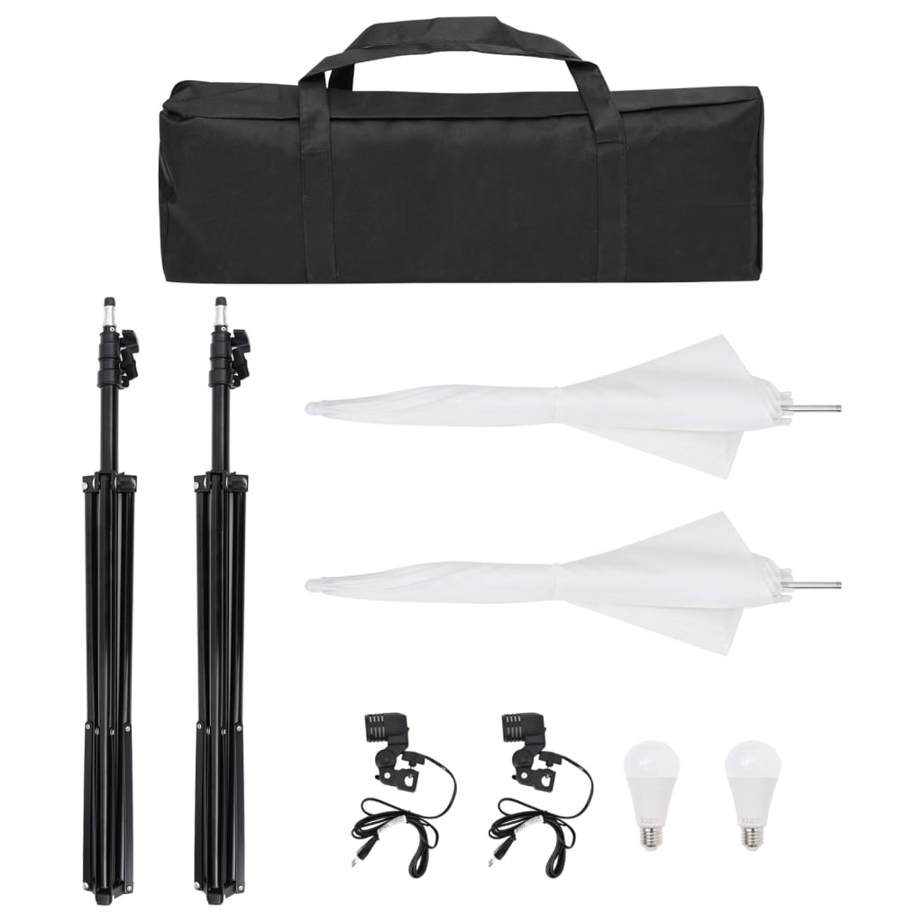VidaXL Fotostudioset met verlichtingsset en achtergrond
