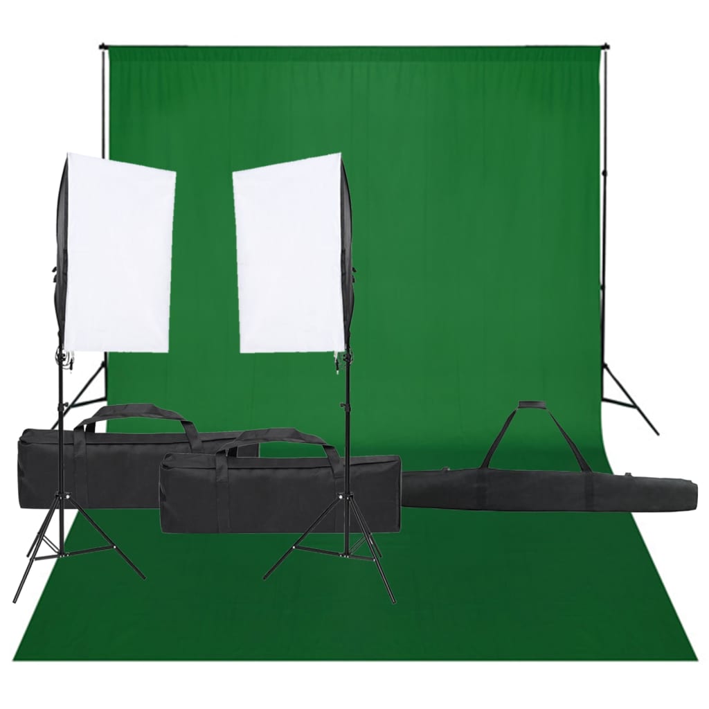 VidaXL Fotostudioset met verlichtingsset en achtergrond