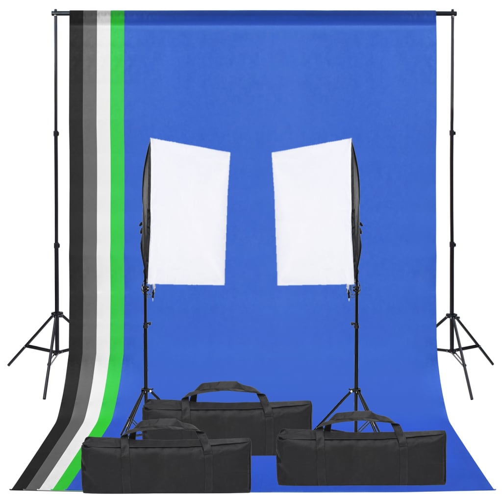 VidaXL Fotostudioset met verlichtingsset en achtergrond