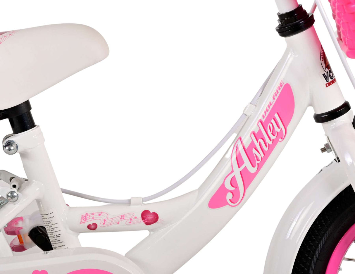 Volare Ashley Kinderfiets Meisjes 12 inch Wit Twee handremmen
