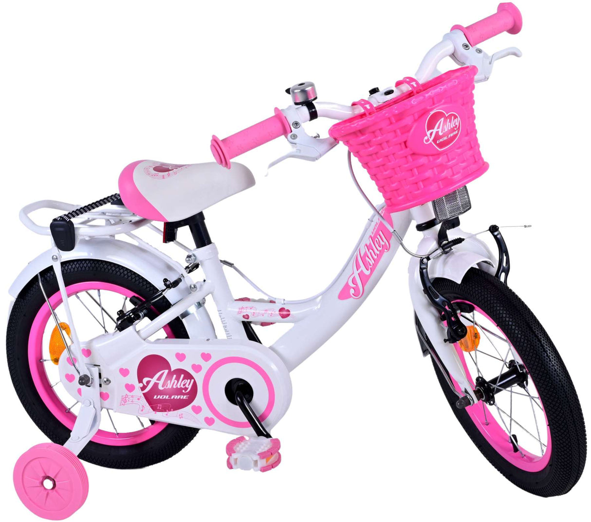 Volare Ashley Kinderfiets Meisjes 14 inch Wit Twee Handremmen