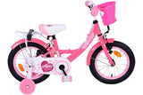 Volare Ashley Kinderfiets Meisjes 14 inch Roze Rood Twee Handremmen