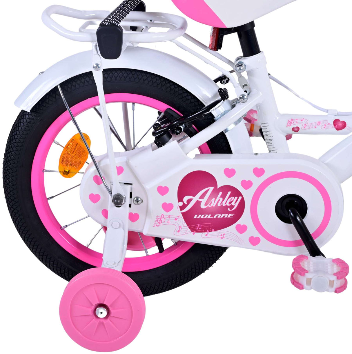 Volare Ashley Kinderfiets Meisjes 14 inch Wit Twee Handremmen