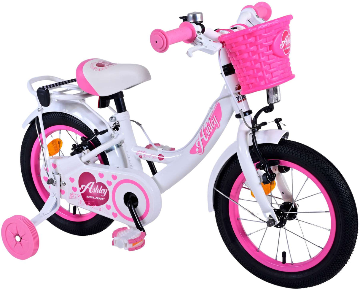 Volare Ashley Kinderfiets Meisjes 14 inch Wit Twee Handremmen