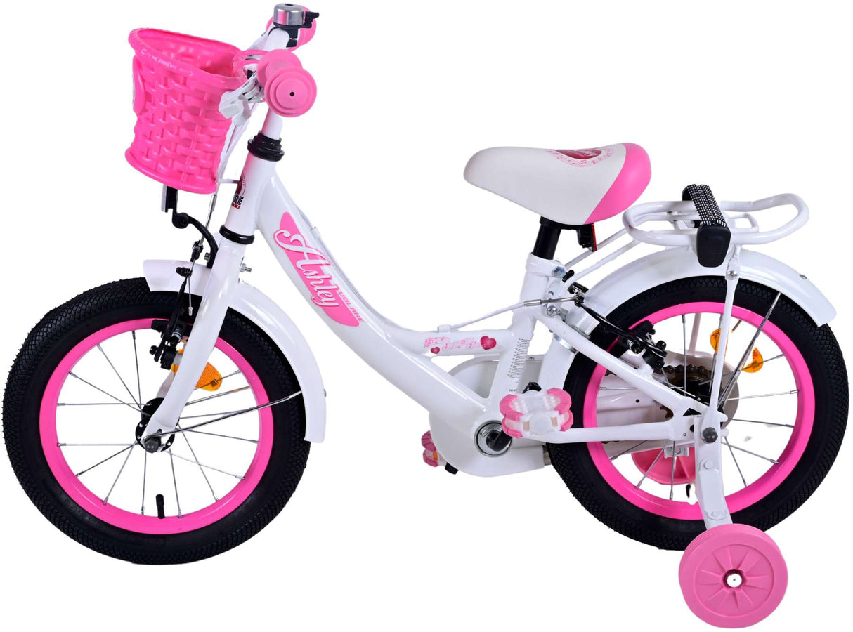 Volare Ashley Kinderfiets Meisjes 14 inch Wit Twee Handremmen