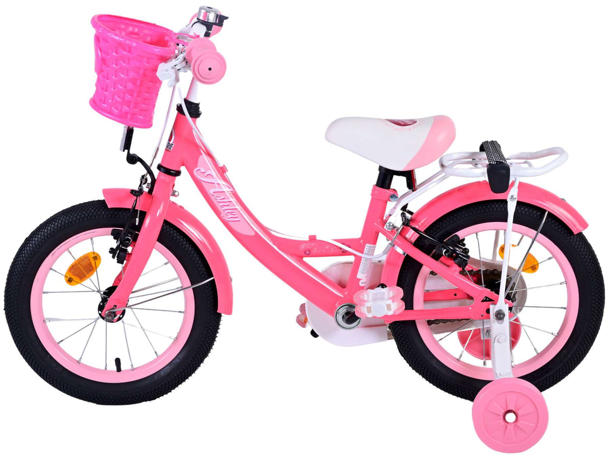 Volare Ashley Kinderfiets Meisjes 14 inch Roze Rood Twee Handremmen