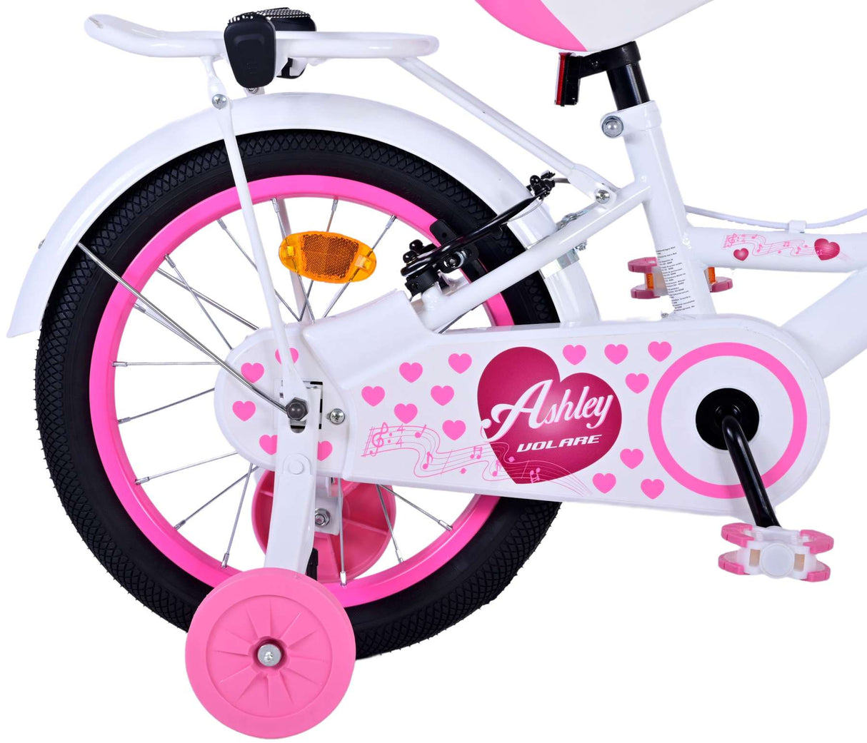 Volare Ashley Kinderfiets Meisjes 16 inch Wit Twee Handremmen