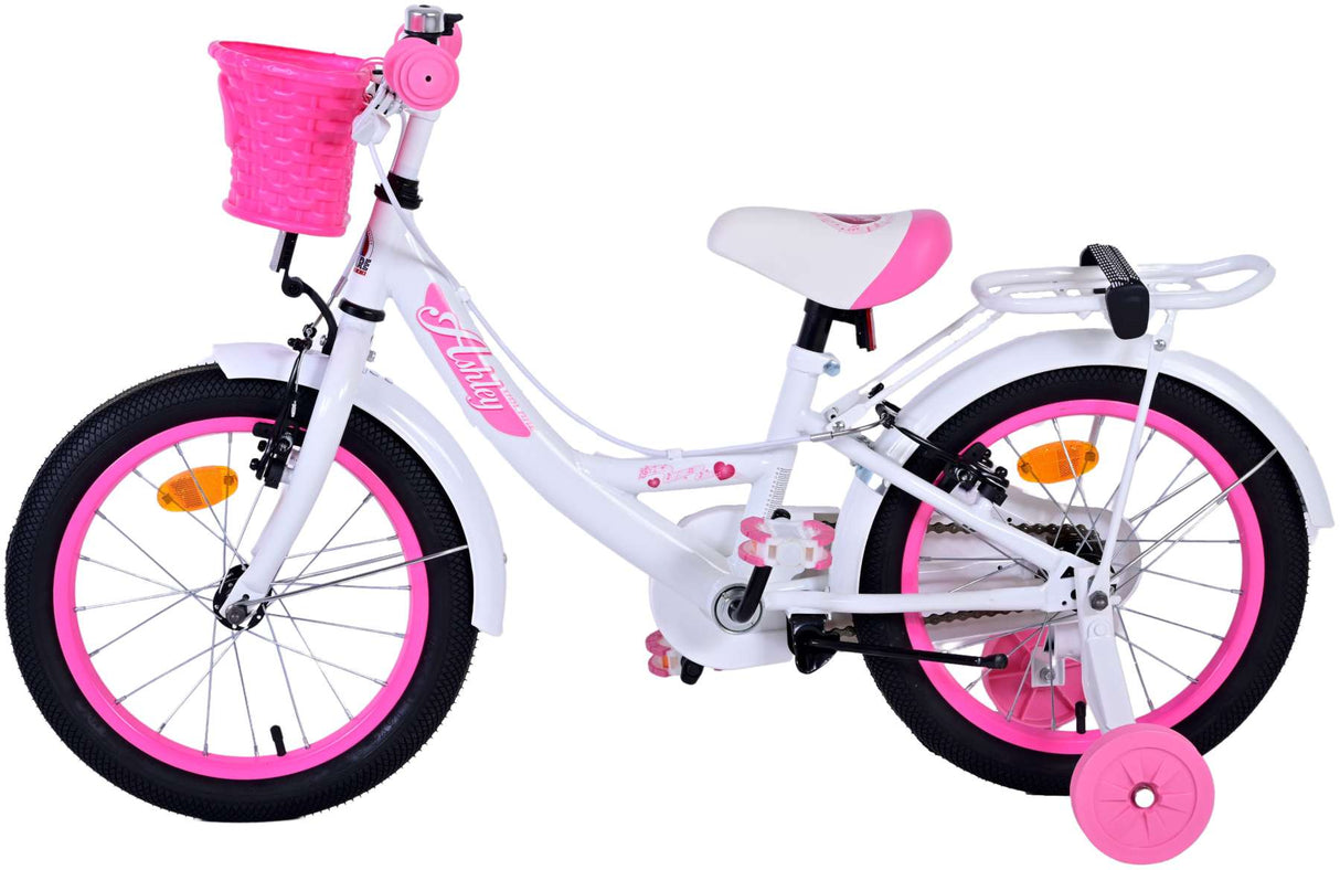Volare Ashley Kinderfiets Meisjes 16 inch Wit Twee Handremmen