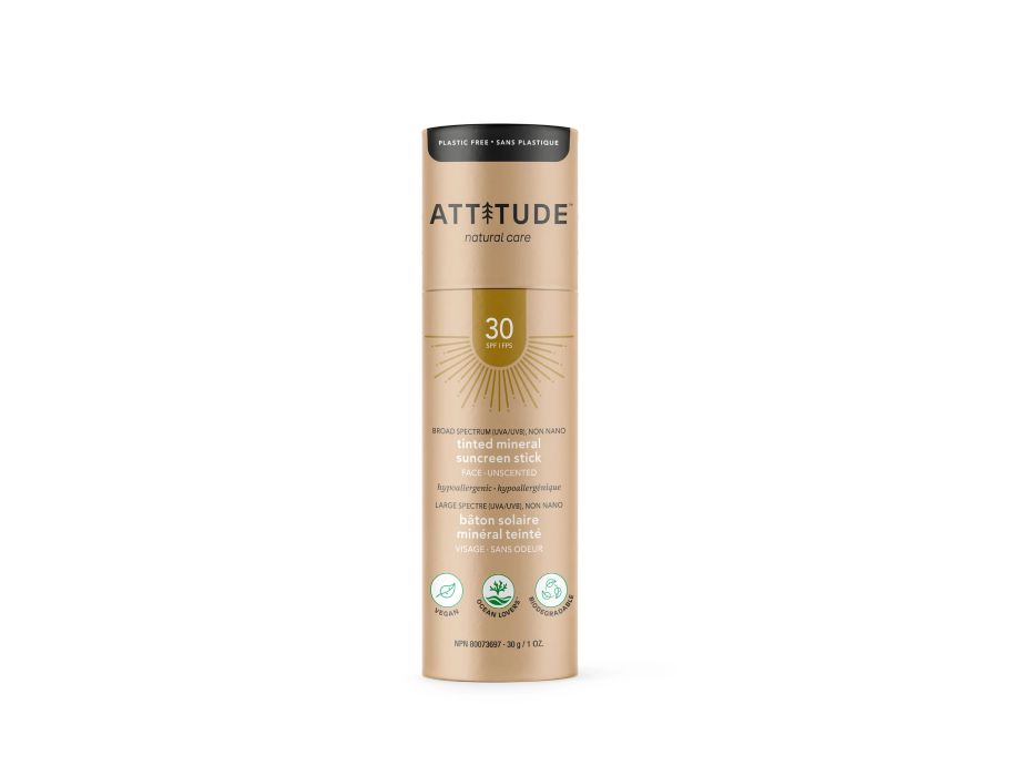 Attitude Zonnebrandstick Gezicht SPF 30 Ongeparfumeerd Getint