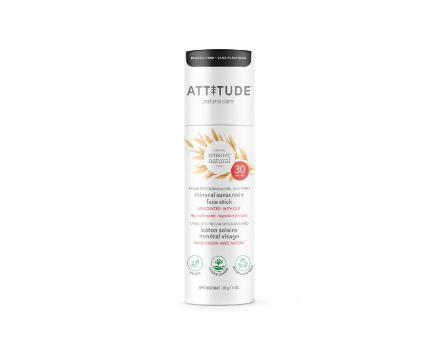 Attitude Zonnebrandstick Gezicht SPF 30 Ongeparfumeerd Sensitive