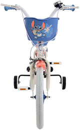 Stitch Stitch Kinderfiets Meisjes 16 inch Creme Koraal Blauw Twee handremmen