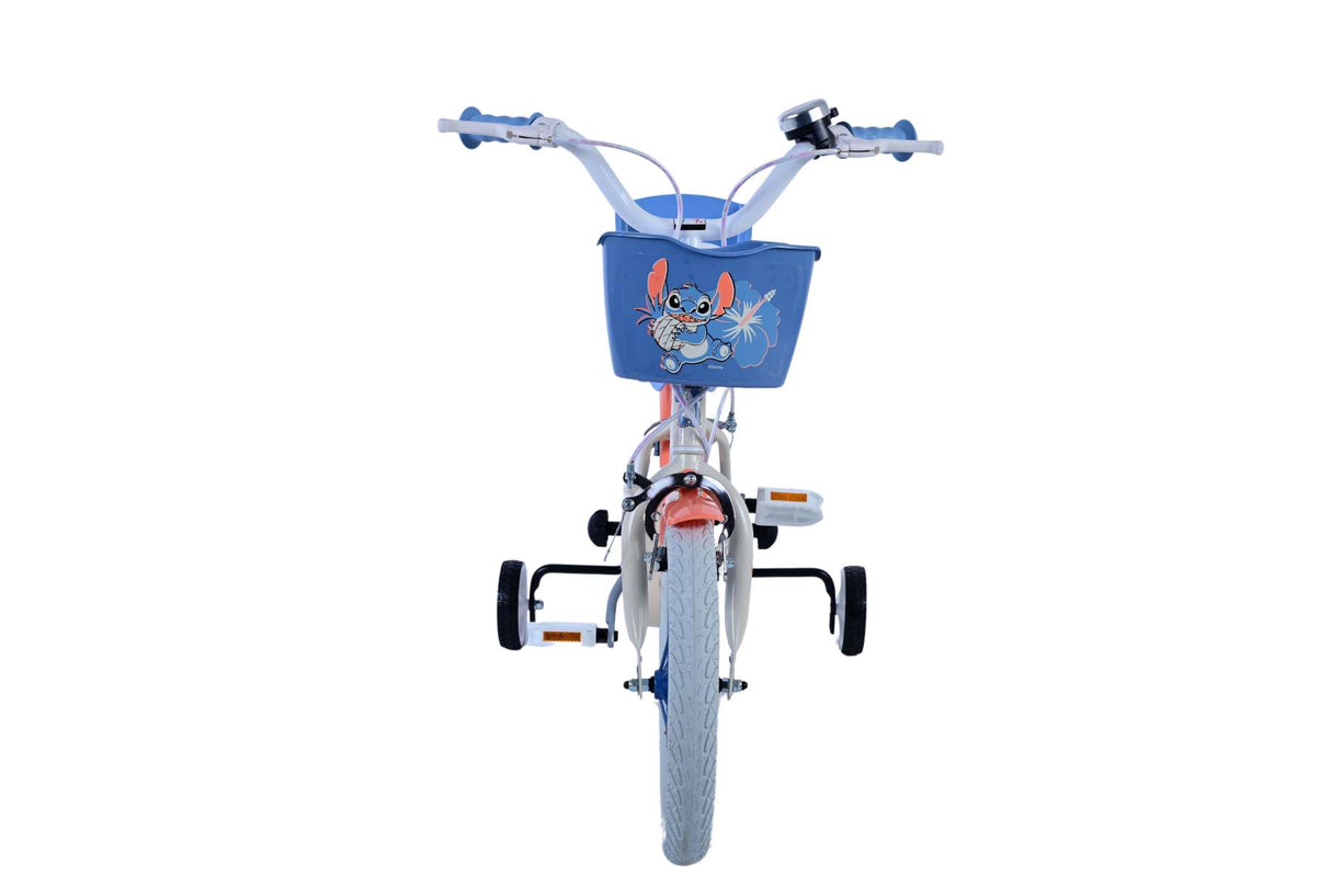 Stitch Stitch Kinderfiets Meisjes 14 inch Creme Koraal Blauw Twee handremmen