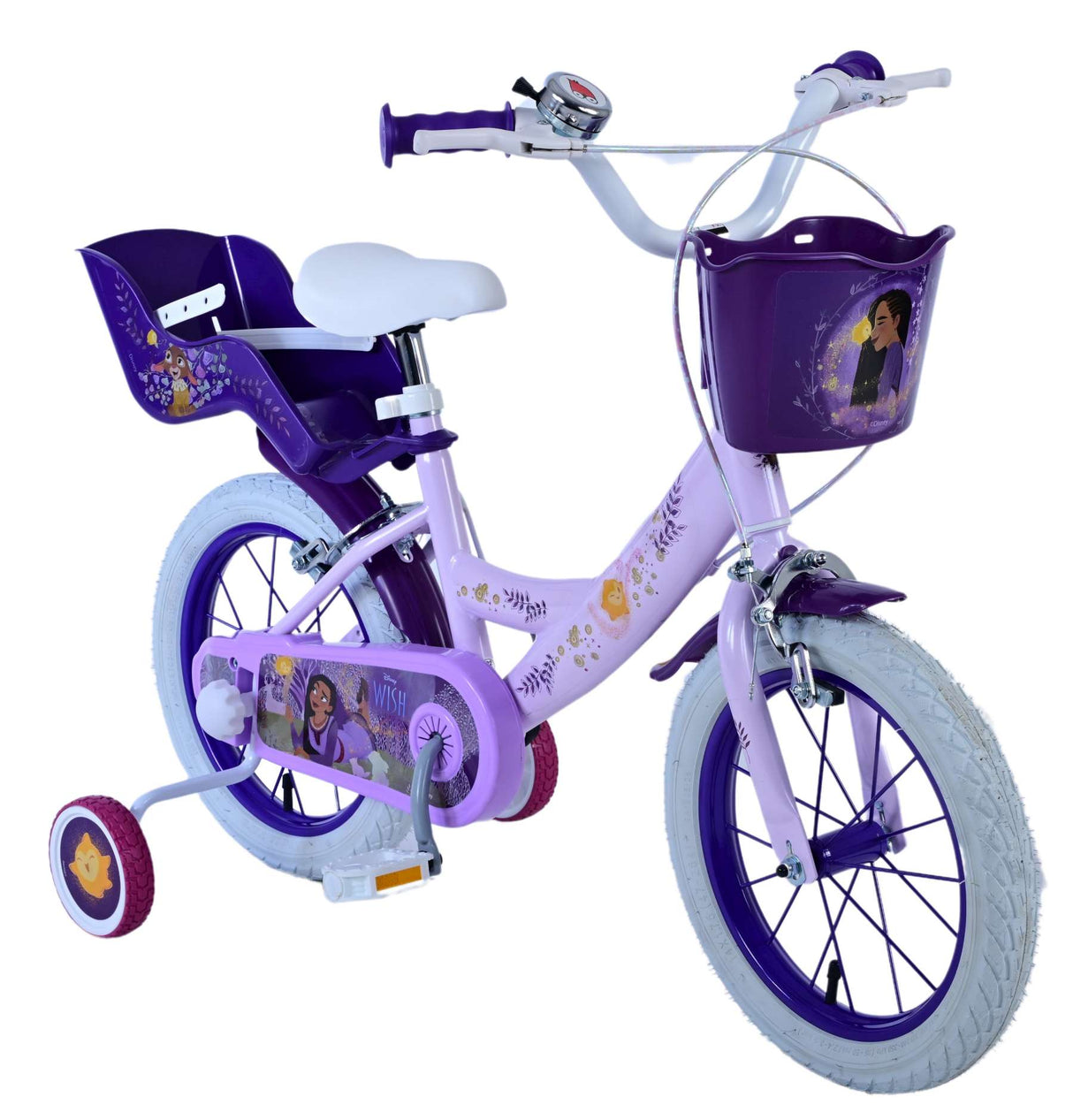 Wish Wish Wish Kinderfiets Meisjes 14 inch Paars Twee handremmen