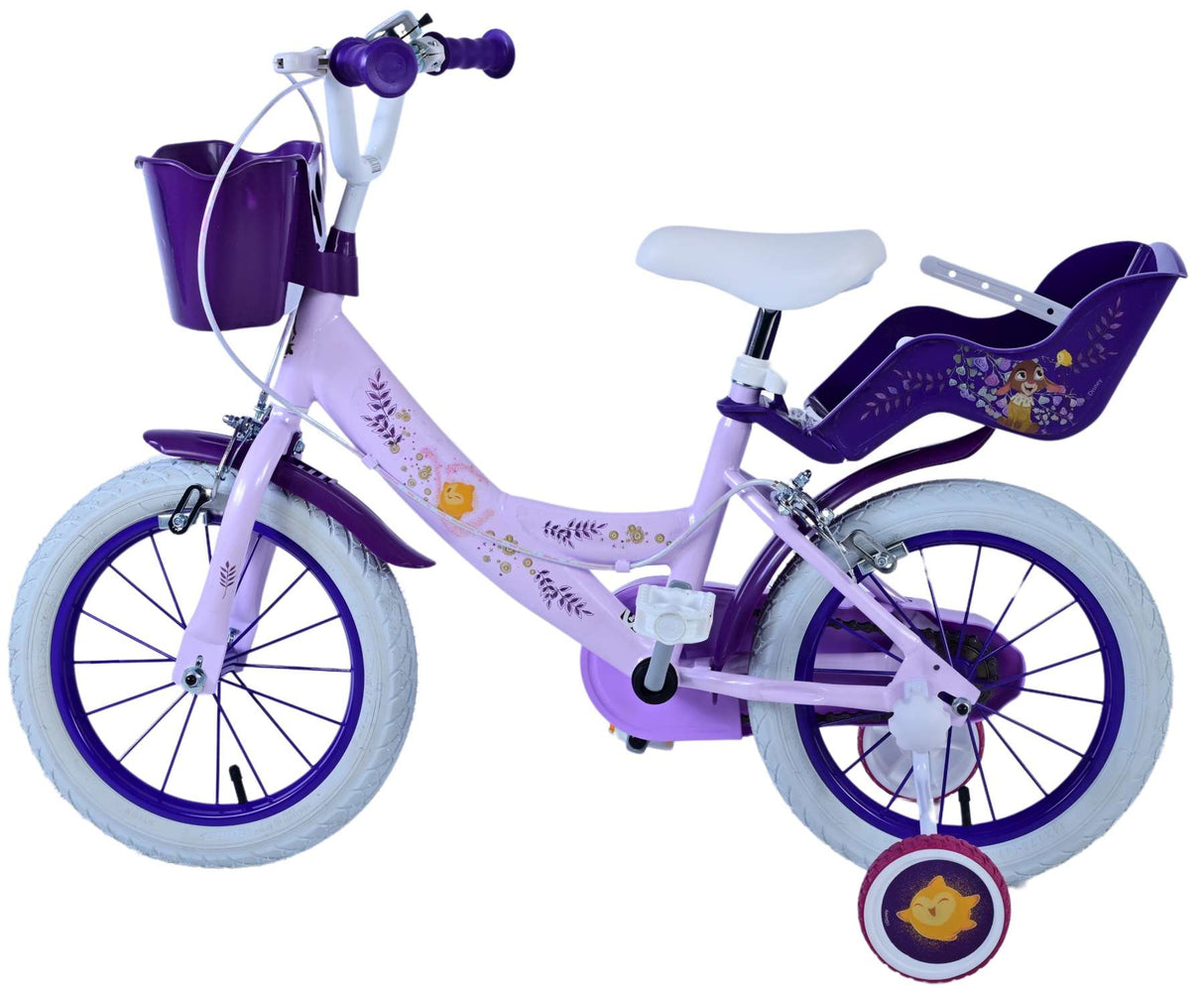 Wish Wish Wish Kinderfiets Meisjes 14 inch Paars Twee handremmen