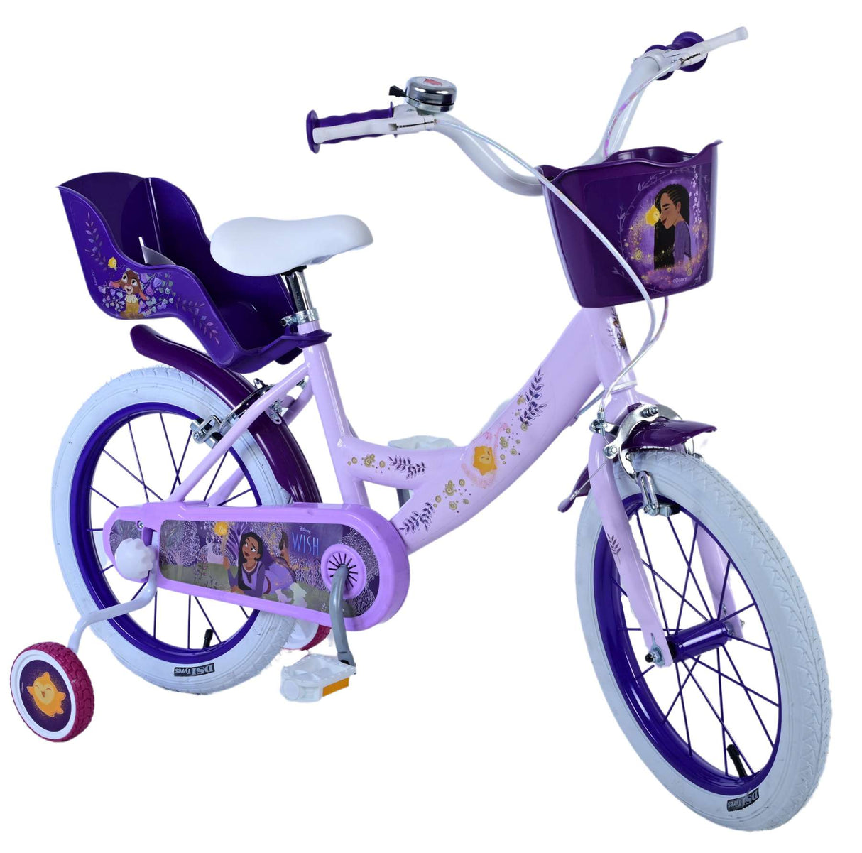 Wish Wish Wish Kinderfiets Meisjes 16 inch Paars Twee handremmen