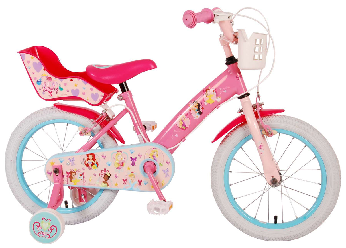 Disney Princess Kinderfiets Meisjes 16 inch Roze Twee Handremmen