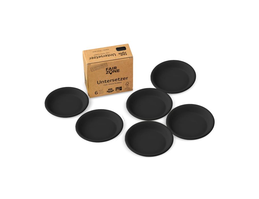 Fairzone Onderzetters Voor Plantenpotten Rubber Zwart 6 Stuks