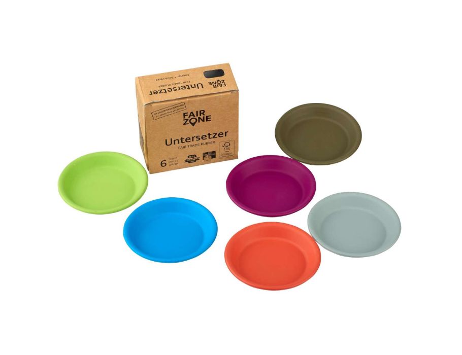 Fairzone Onderzetters Voor Plantenpotten Gekleurd Rubber 6 Stuks