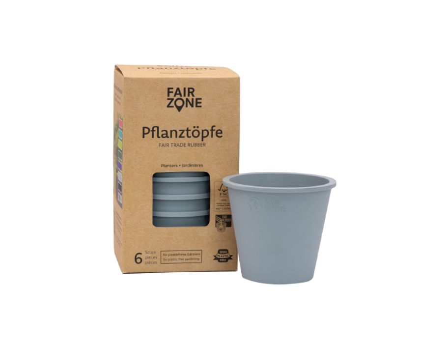 Fairzone Plantenpotten Rubber Grijs 6 Stuks