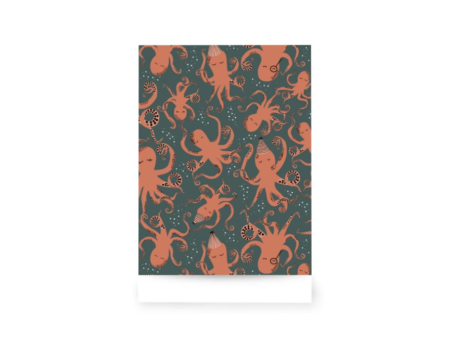 House of Products Cadeauzakjes Octopus Blauw Oranje 17x25cm 200st