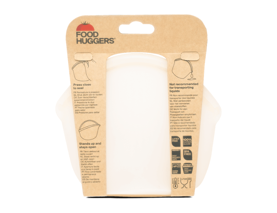 Food Huggers Herbruikbare Bewaarzak 400ml Champagne Frost