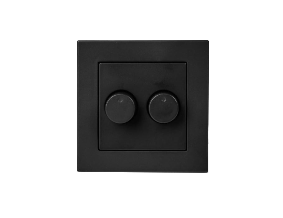 ION Industries Duo dimmer afdekplaat mat zwart