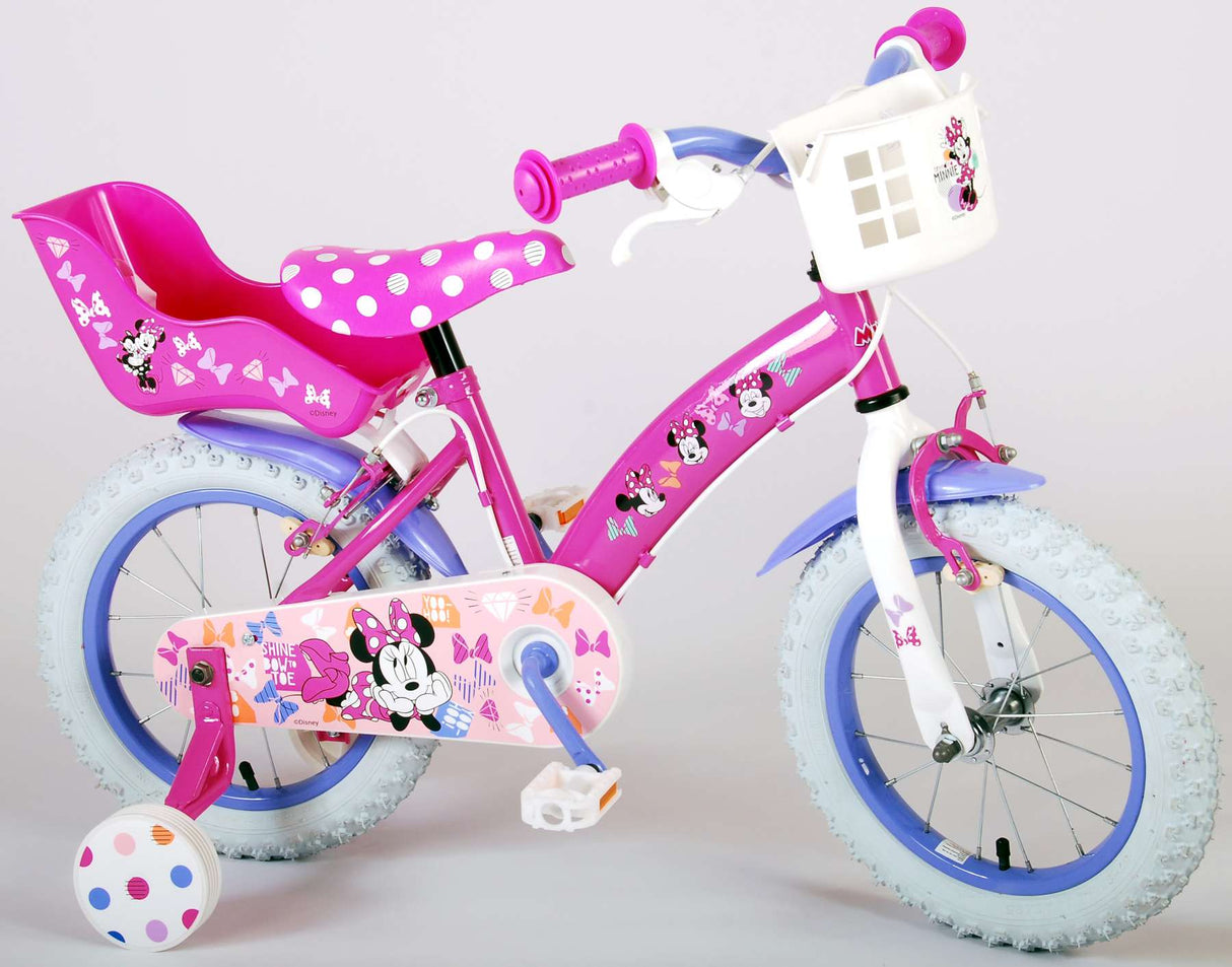 Disney Minnie Cutest Ever! Kinderfiets Meisjes 14 inch Roze Twee Handremmen