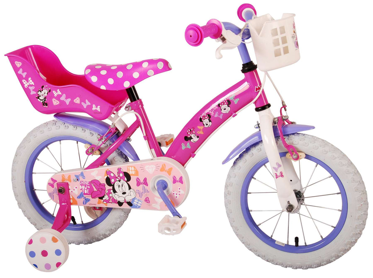 Disney Minnie Cutest Ever! Kinderfiets Meisjes 14 inch Roze Twee Handremmen
