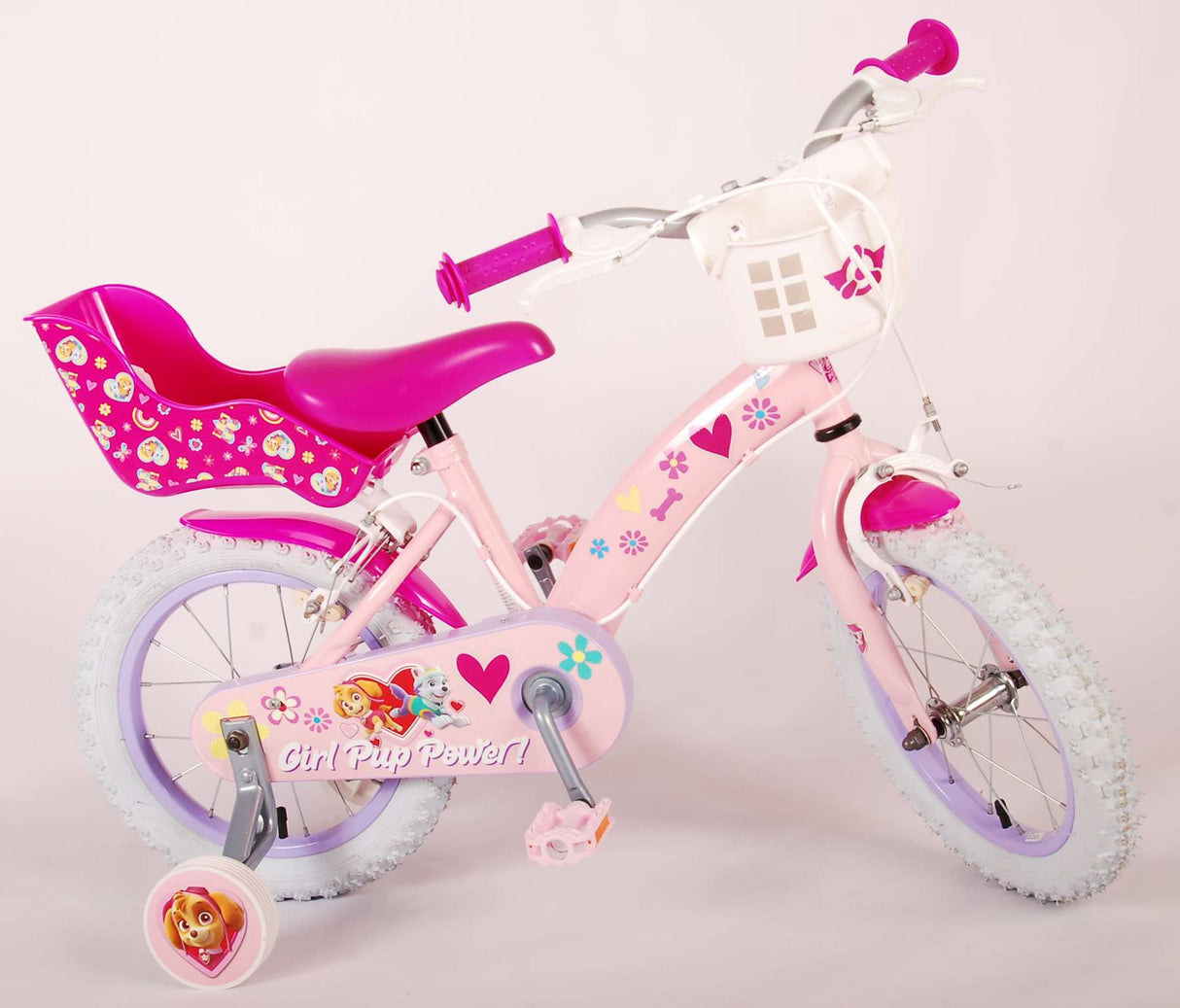 Paw Patrol Kinderfiets Meisjes 14 inch Roze Twee handremmen