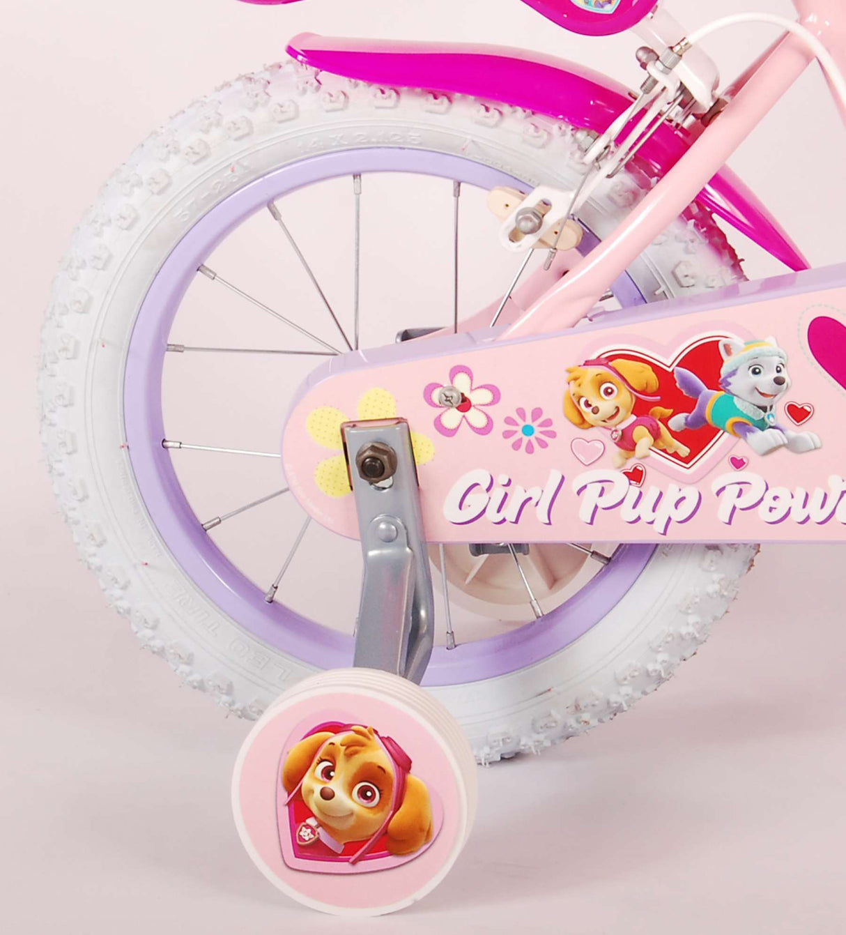 Paw Patrol Kinderfiets Meisjes 14 inch Roze Twee handremmen