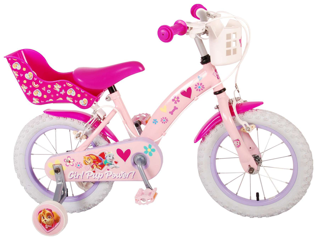 Paw Patrol Kinderfiets Meisjes 14 inch Roze Twee handremmen