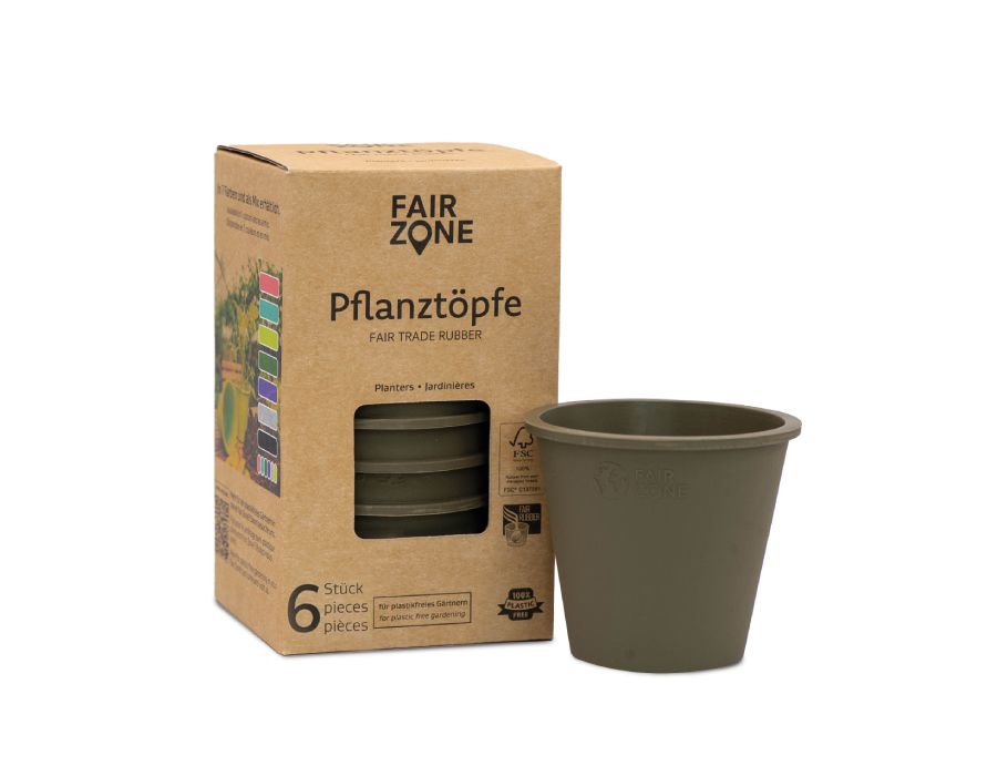 Fairzone Plantenpotten Rubber Olive 6 Stuks