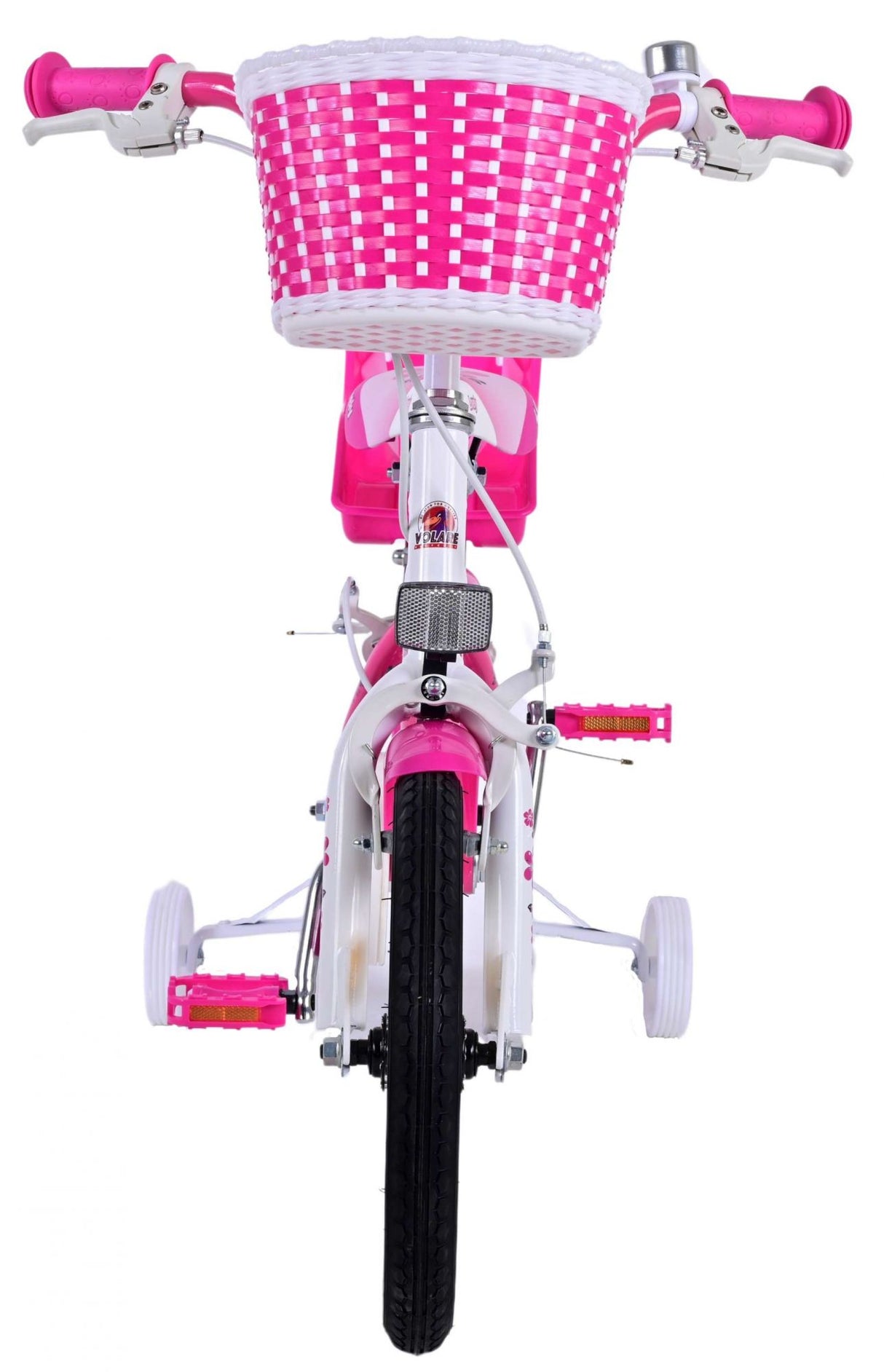 Volare Lovely Kinderfiets Meisjes 14 inch Roze Wit Twee Handremmen