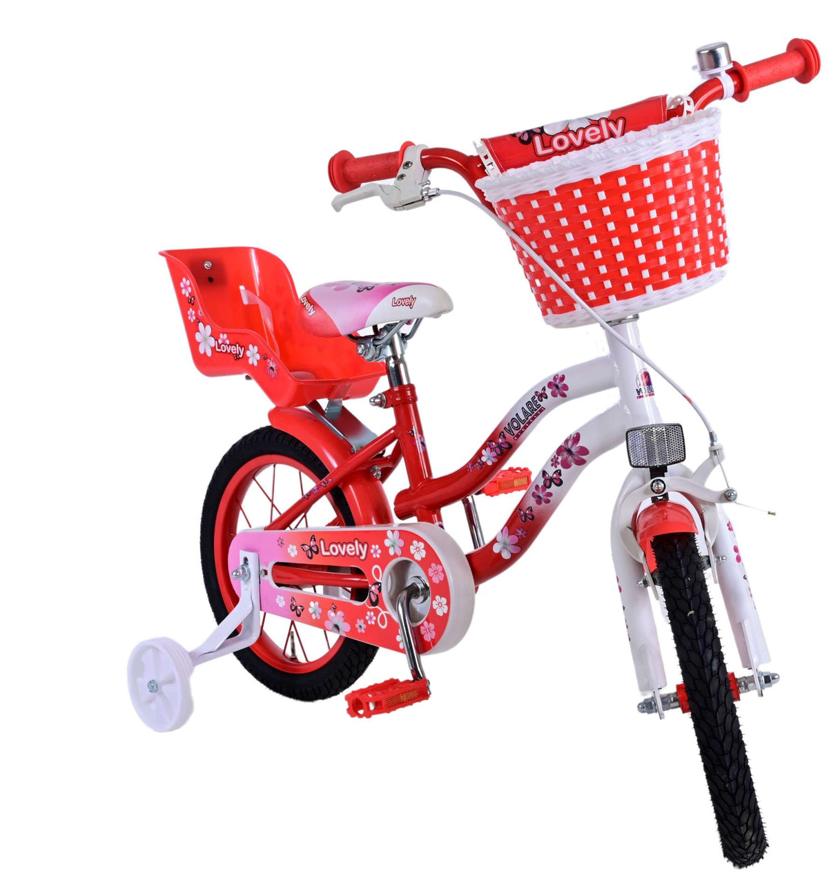 Volare Lovely Kinderfiets Meisjes 14 inch Rood Wit