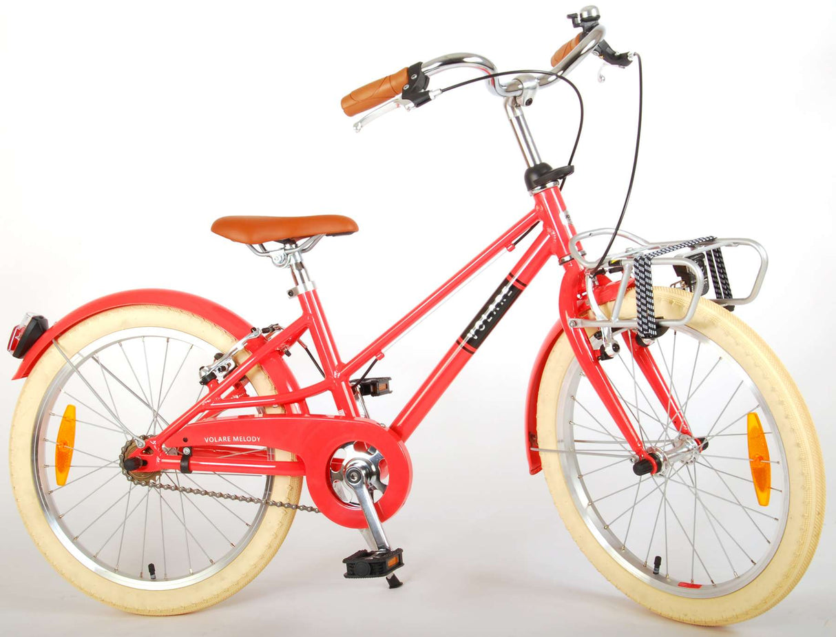Volare Melody Kinderfiets Meisjes 20 inch Koraal Rood Twee Handremmen Prime Collection