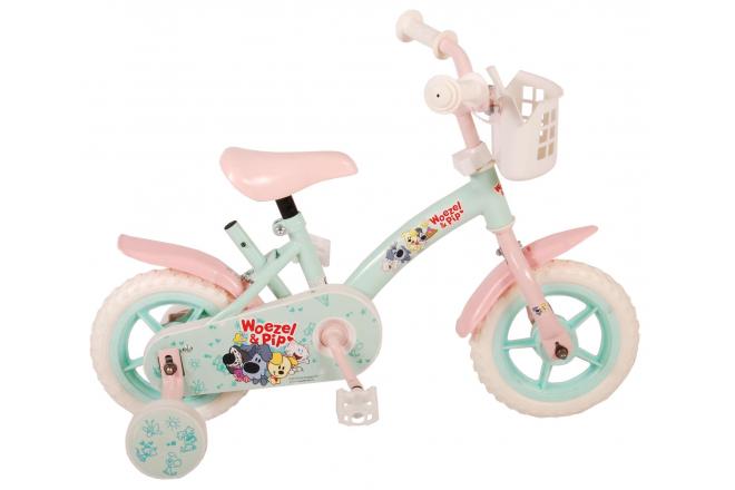 Woezel Pip Pip Kinderfiets Meisjes 10 inch Mint Blauw Roze Doortrapper