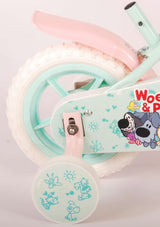 Woezel Pip Pip Kinderfiets Meisjes 10 inch Mint Blauw Roze Doortrapper