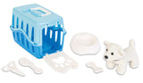 Pilsan Knuffelhondje met verzorgingsset incl. reismand blauw wit