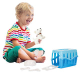 Pilsan Knuffelhondje met verzorgingsset incl. reismand blauw wit