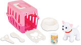 Pilsan Knuffelkat met verzorgingsset reismand roze wit